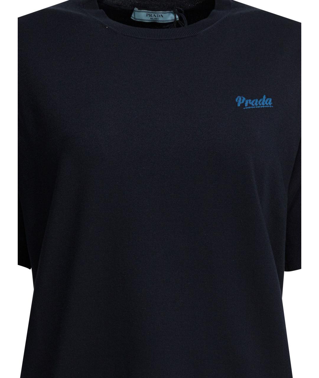 PRADA Синяя хлопковая футболка, фото 3
