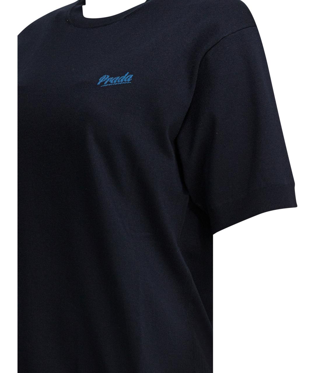 PRADA Синяя хлопковая футболка, фото 4
