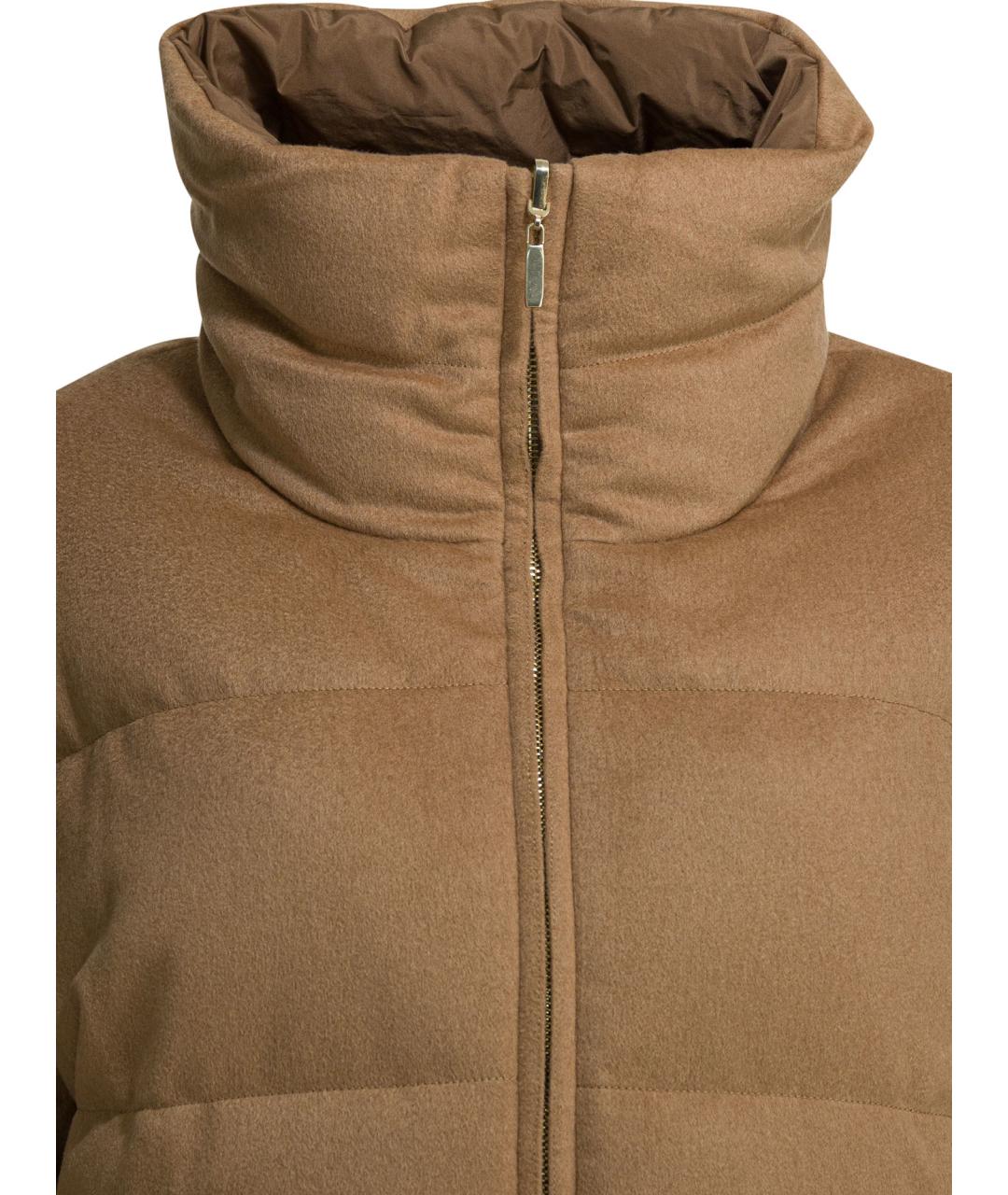 MAX MARA Коричневый атласный пуховик, фото 5