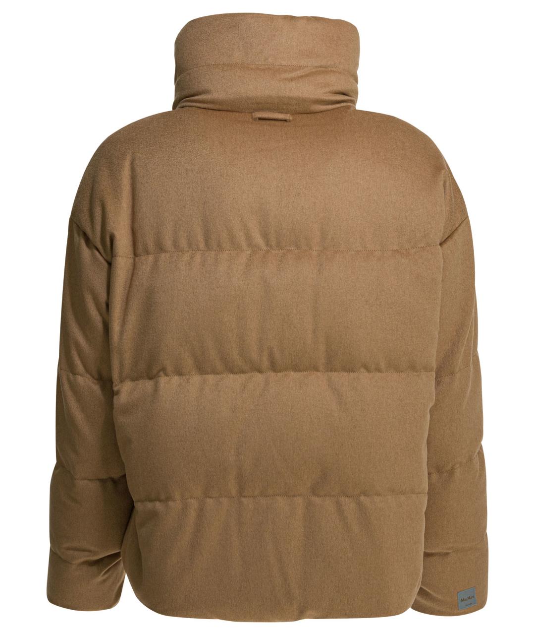 MAX MARA Коричневый атласный пуховик, фото 3