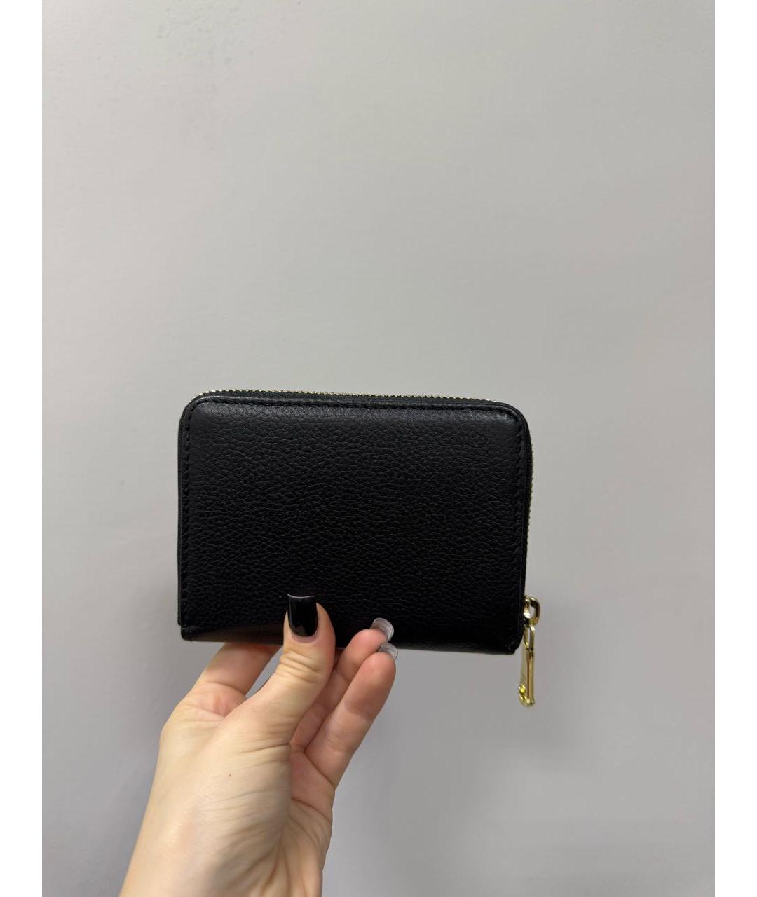PATRIZIA PEPE Черный кожаный кошелек, фото 4
