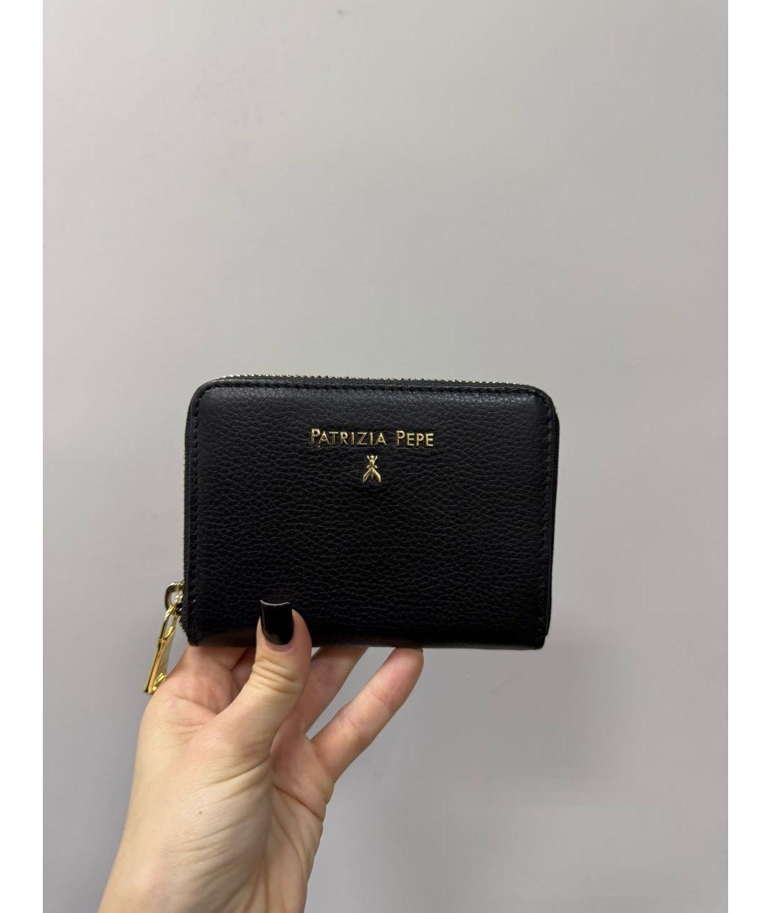 PATRIZIA PEPE Черный кожаный кошелек, фото 2