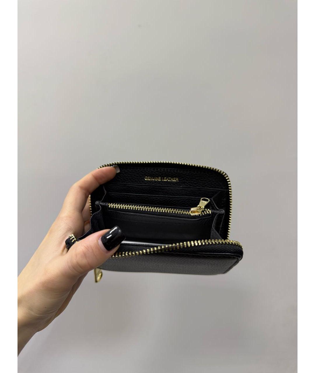 PATRIZIA PEPE Черный кожаный кошелек, фото 5
