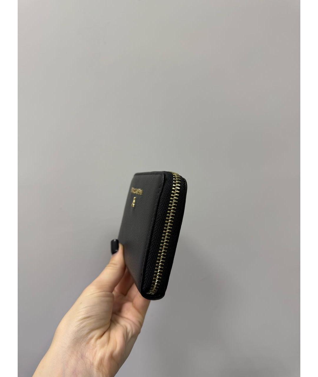 PATRIZIA PEPE Черный кожаный кошелек, фото 3