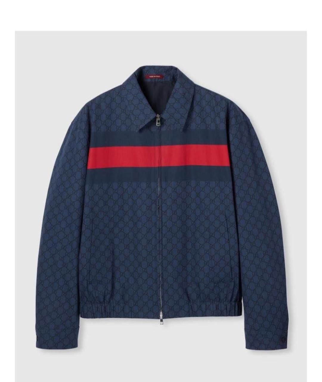 GUCCI Темно-синяя хлопковая куртка, фото 5