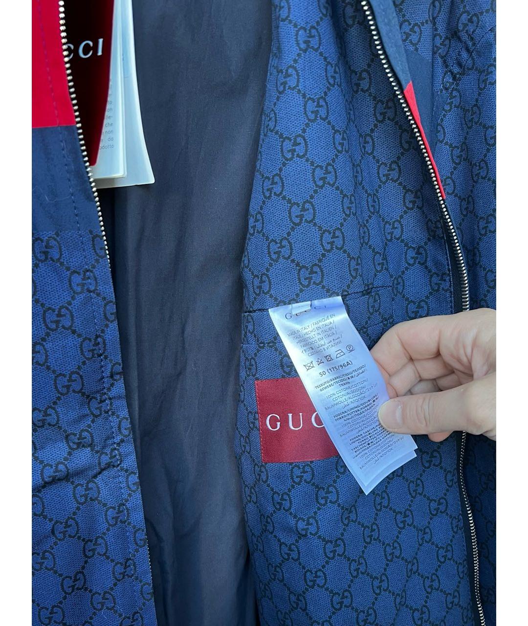 GUCCI Темно-синяя хлопковая куртка, фото 5