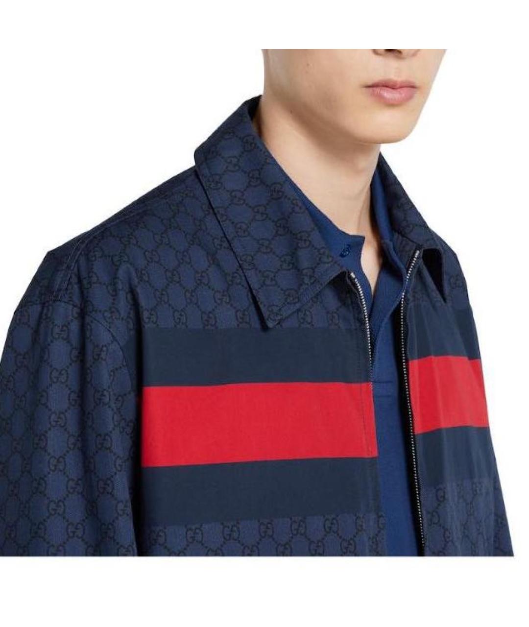 GUCCI Темно-синяя хлопковая куртка, фото 2