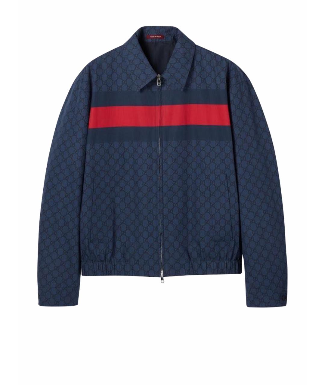 GUCCI Темно-синяя хлопковая куртка, фото 1