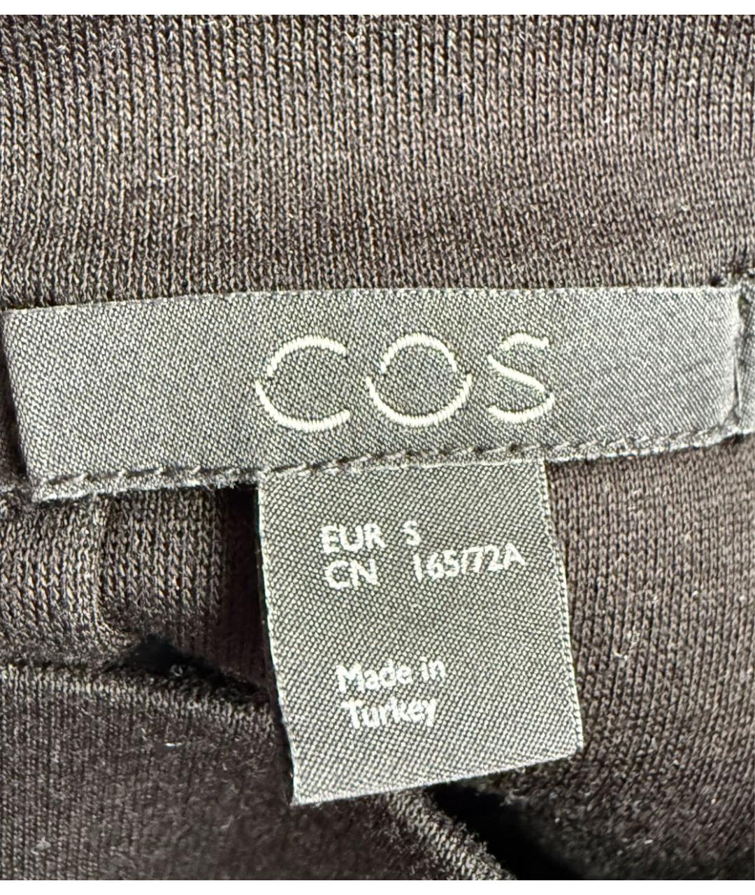 COS Черная вискозная юбка миди, фото 3