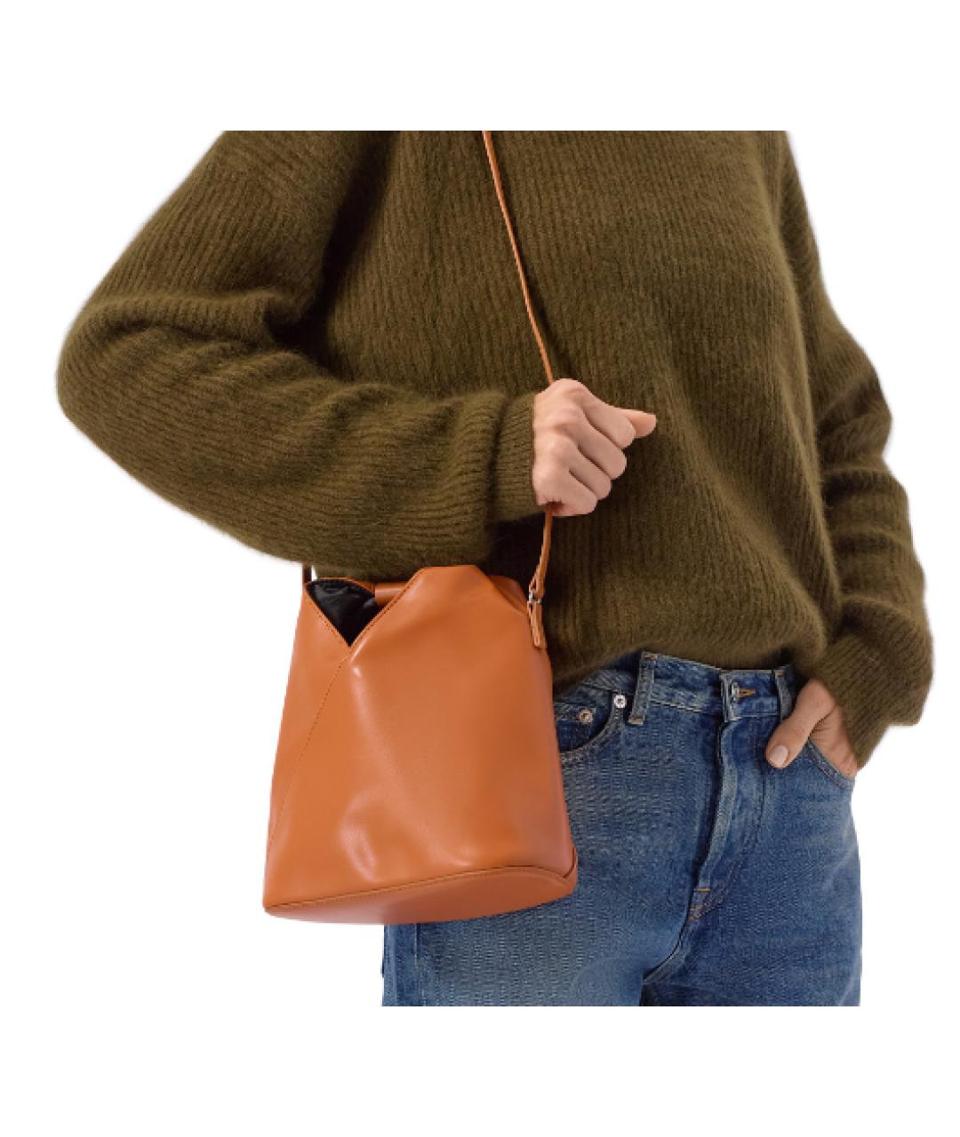 MAISON MARGIELA Коричневая сумка через плечо из искусственной кожи, фото 5