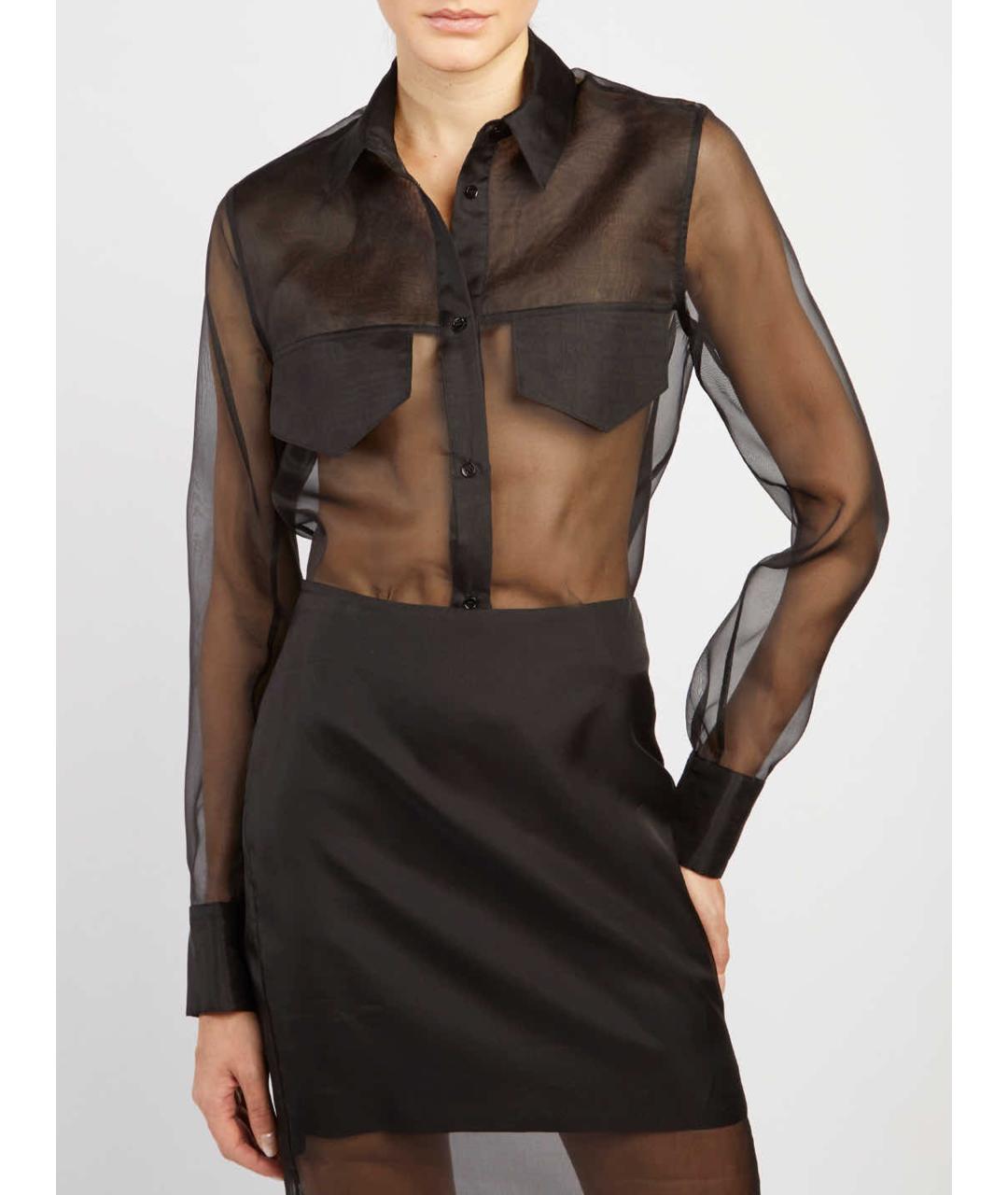 FEDERICA TOSI Черная шелковая рубашка, фото 3