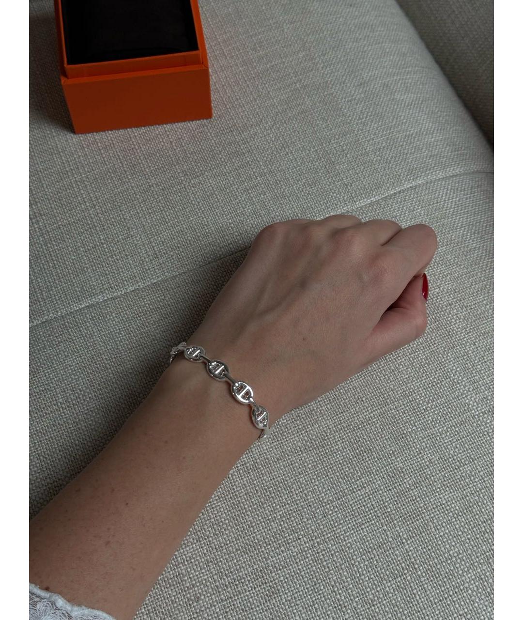 HERMES Серебрянный серебряный браслет, фото 3