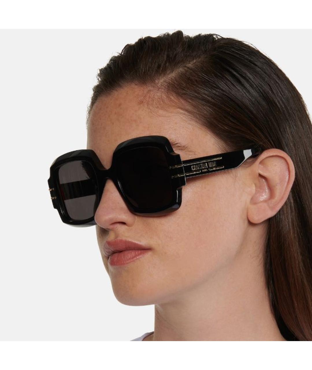 CHRISTIAN DIOR Черные пластиковые солнцезащитные очки, фото 4