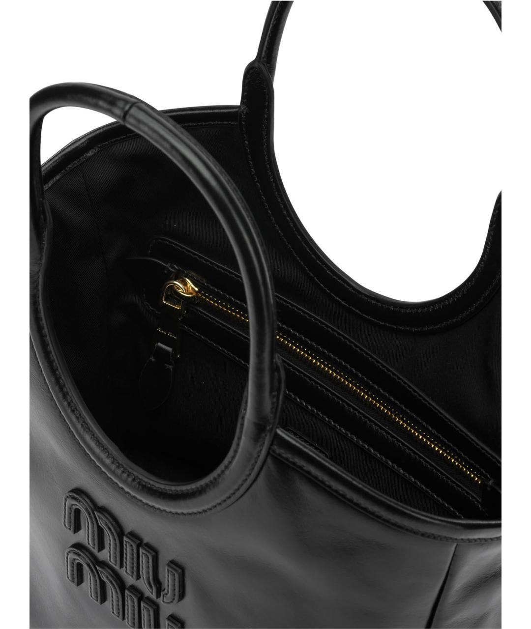 MIU MIU Черная кожаная сумка с короткими ручками, фото 5