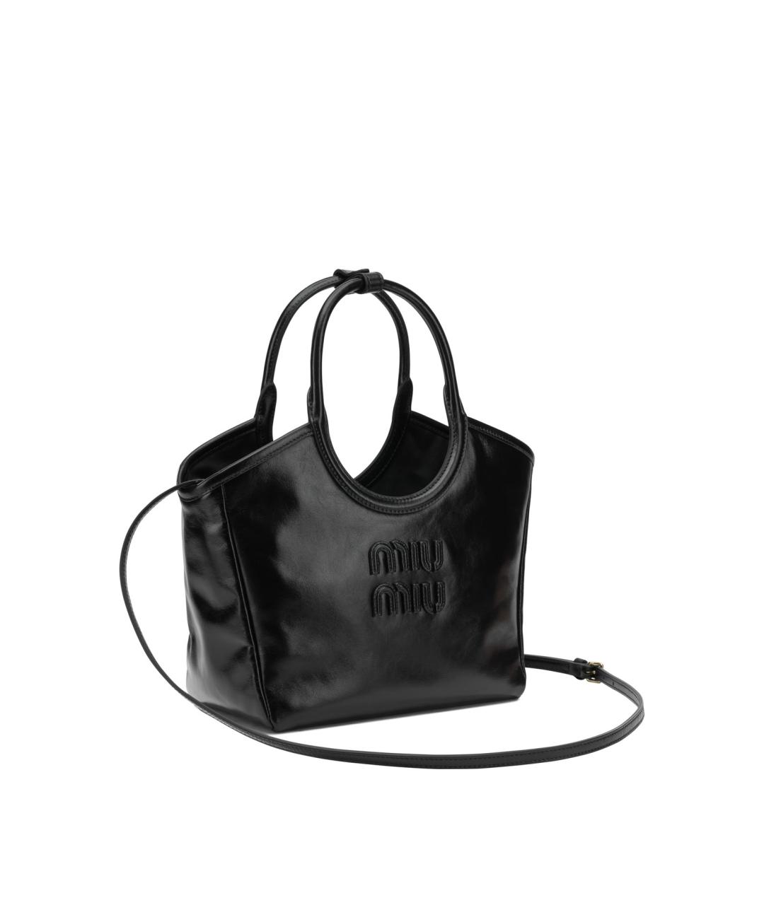 MIU MIU Черная кожаная сумка с короткими ручками, фото 2