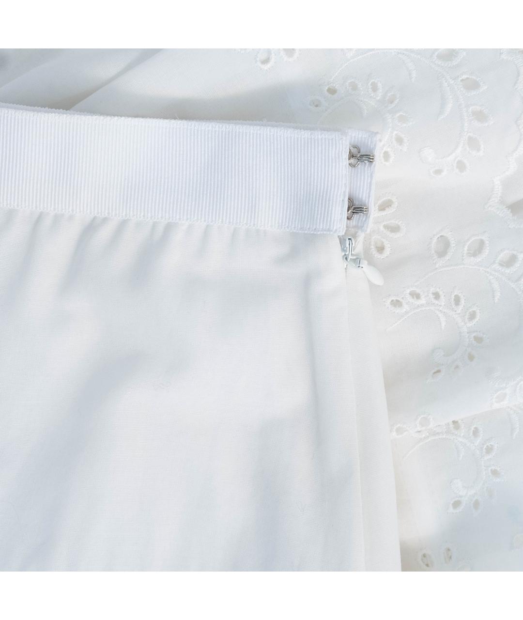 DOLCE&GABBANA Белая хлопковая юбка мини, фото 4