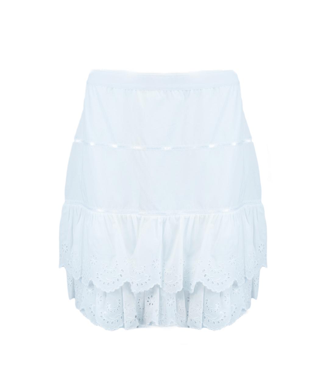 DOLCE&GABBANA Белая хлопковая юбка мини, фото 6