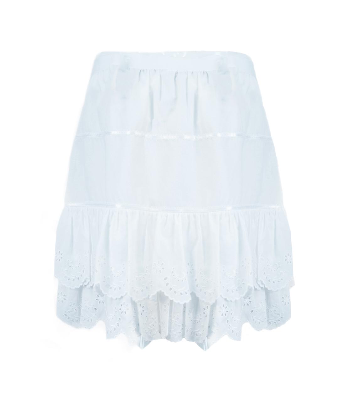 DOLCE&GABBANA Белая хлопковая юбка мини, фото 2