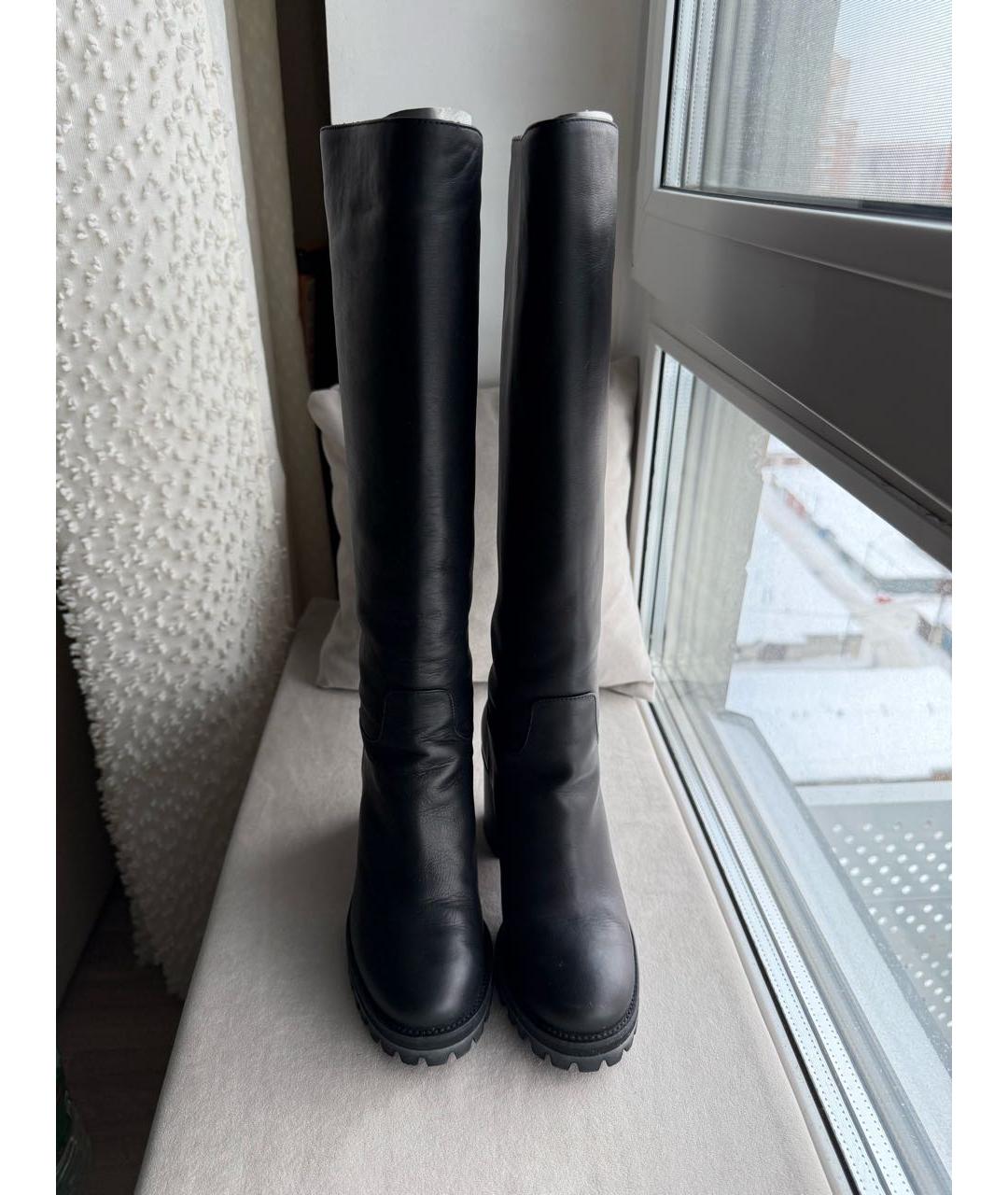 LE SILLA Черные кожаные сапоги, фото 2