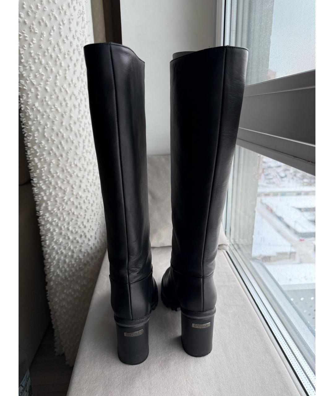 LE SILLA Черные кожаные сапоги, фото 4