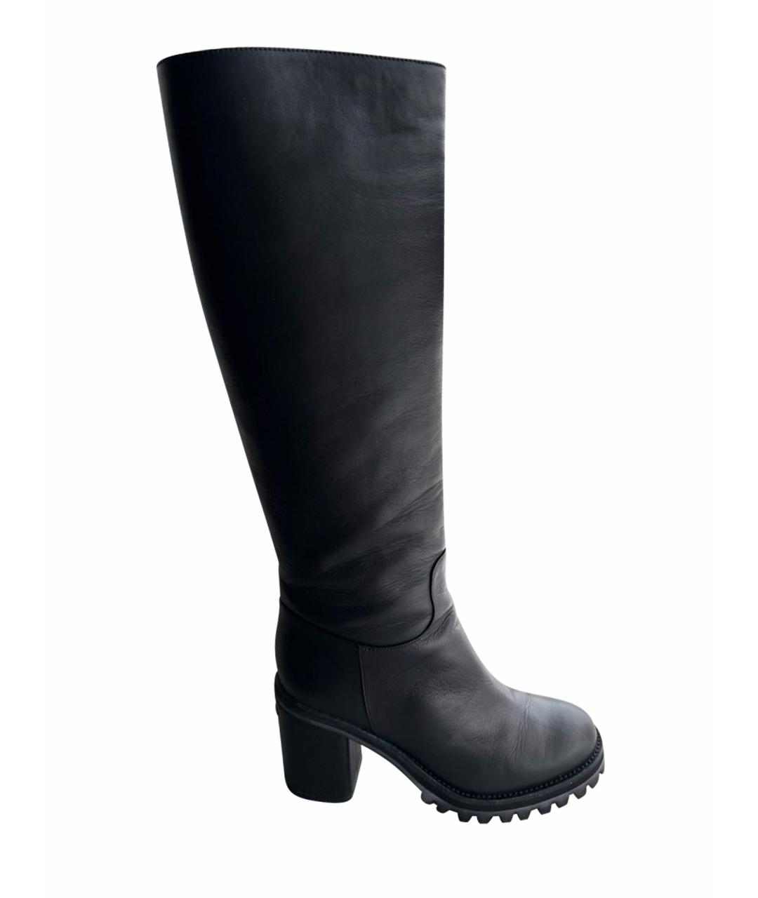 LE SILLA Черные кожаные сапоги, фото 1