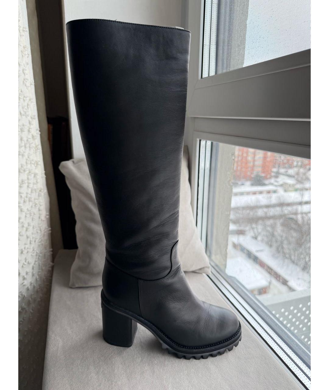 LE SILLA Черные кожаные сапоги, фото 8