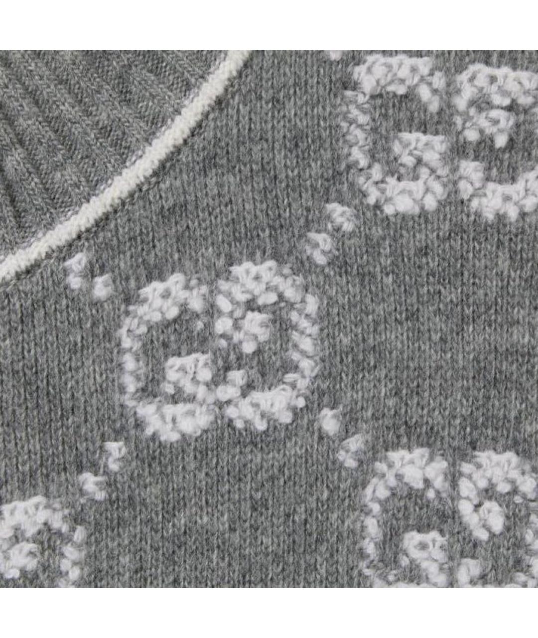GUCCI Серый шерстяной кардиган, фото 4