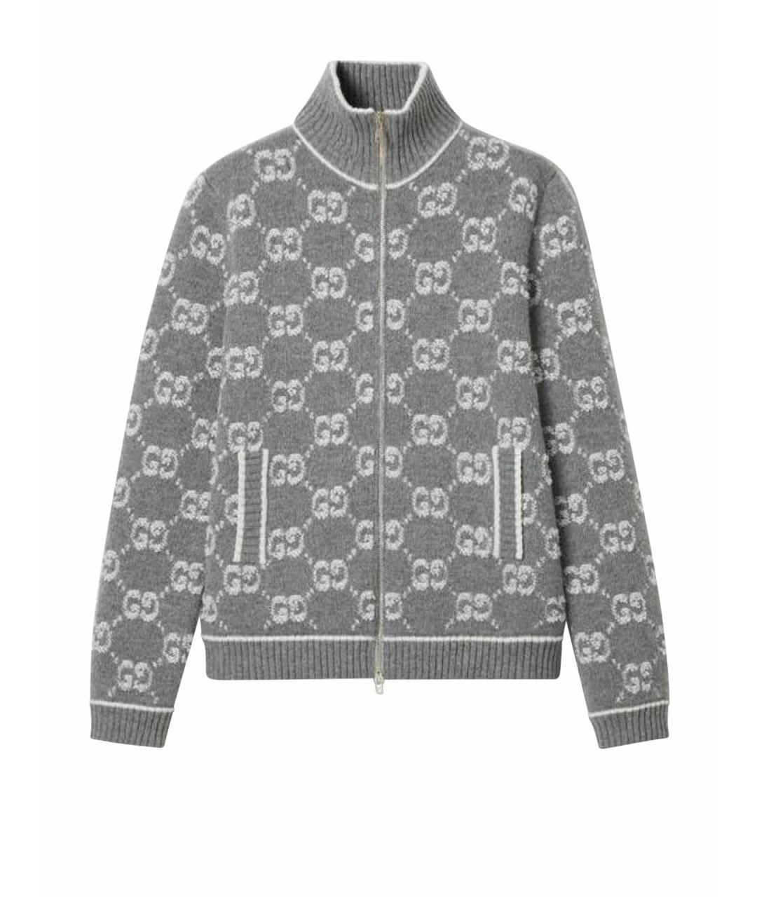 GUCCI Серый шерстяной кардиган, фото 1