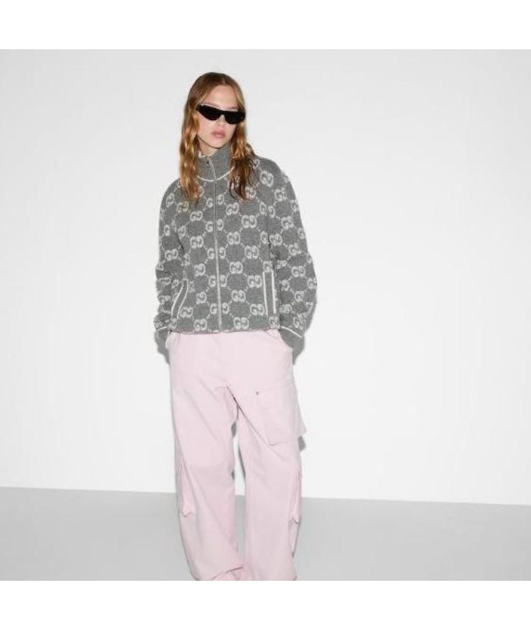 GUCCI Серый шерстяной кардиган, фото 5