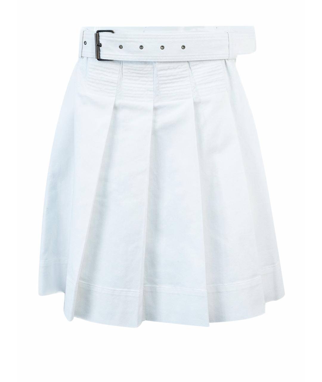 BURBERRY Белая хлопковая юбка мини, фото 1