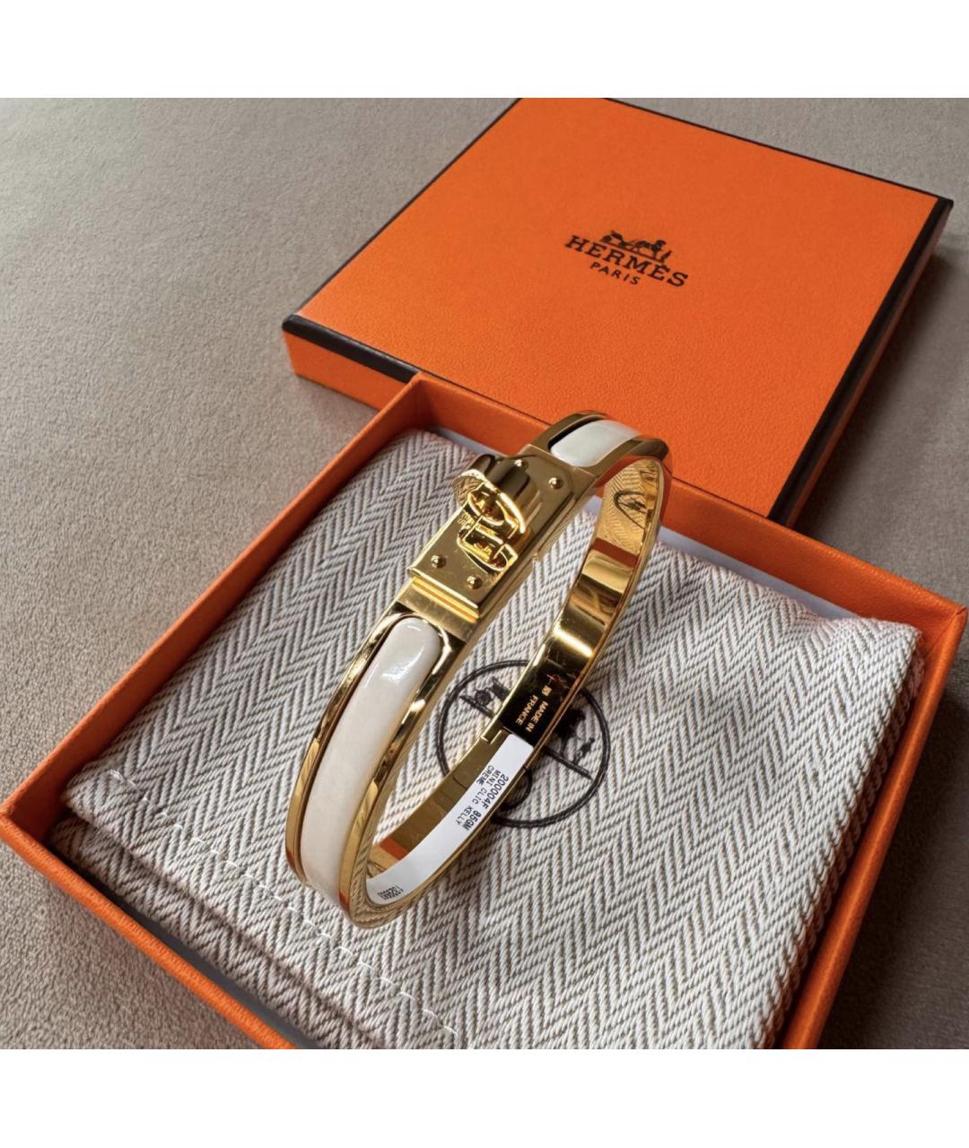 HERMES Белый металлический браслет, фото 2
