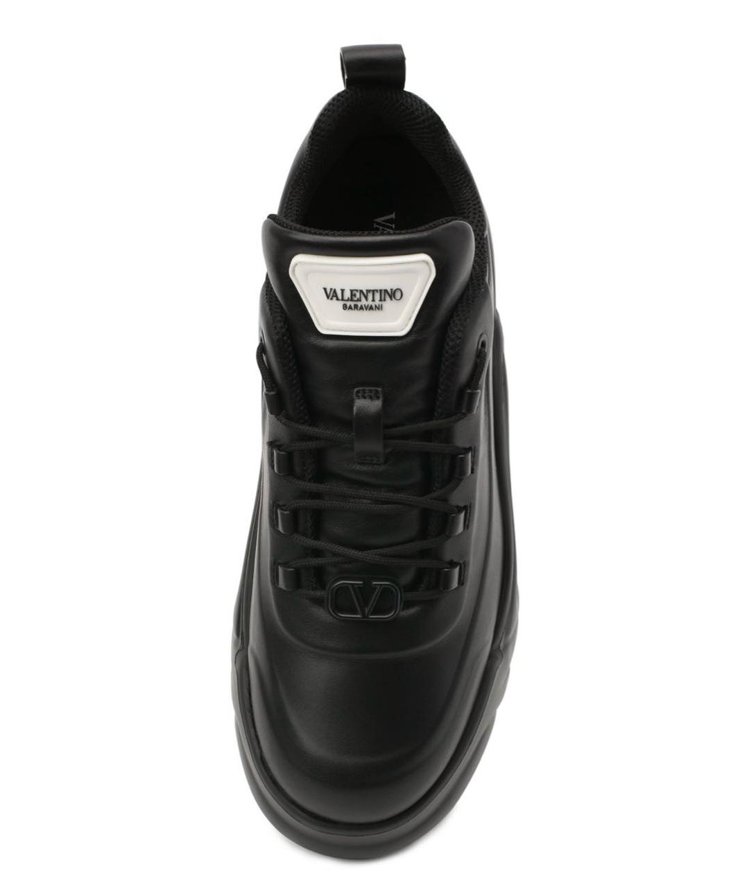 RED VALENTINO Черные кожаные кроссовки, фото 3