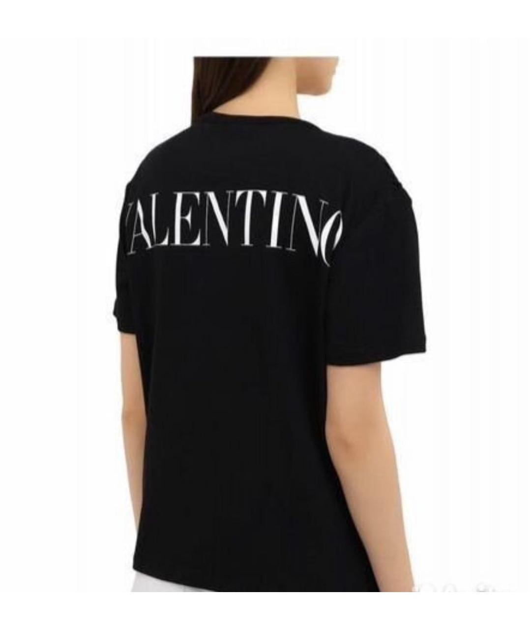 VALENTINO Черная хлопковая футболка, фото 4