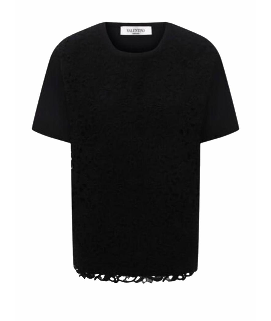 VALENTINO Черная хлопковая футболка, фото 1