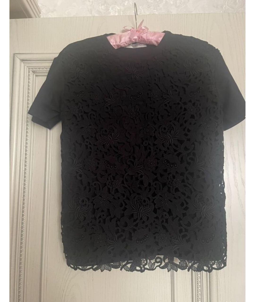 VALENTINO Черная хлопковая футболка, фото 2