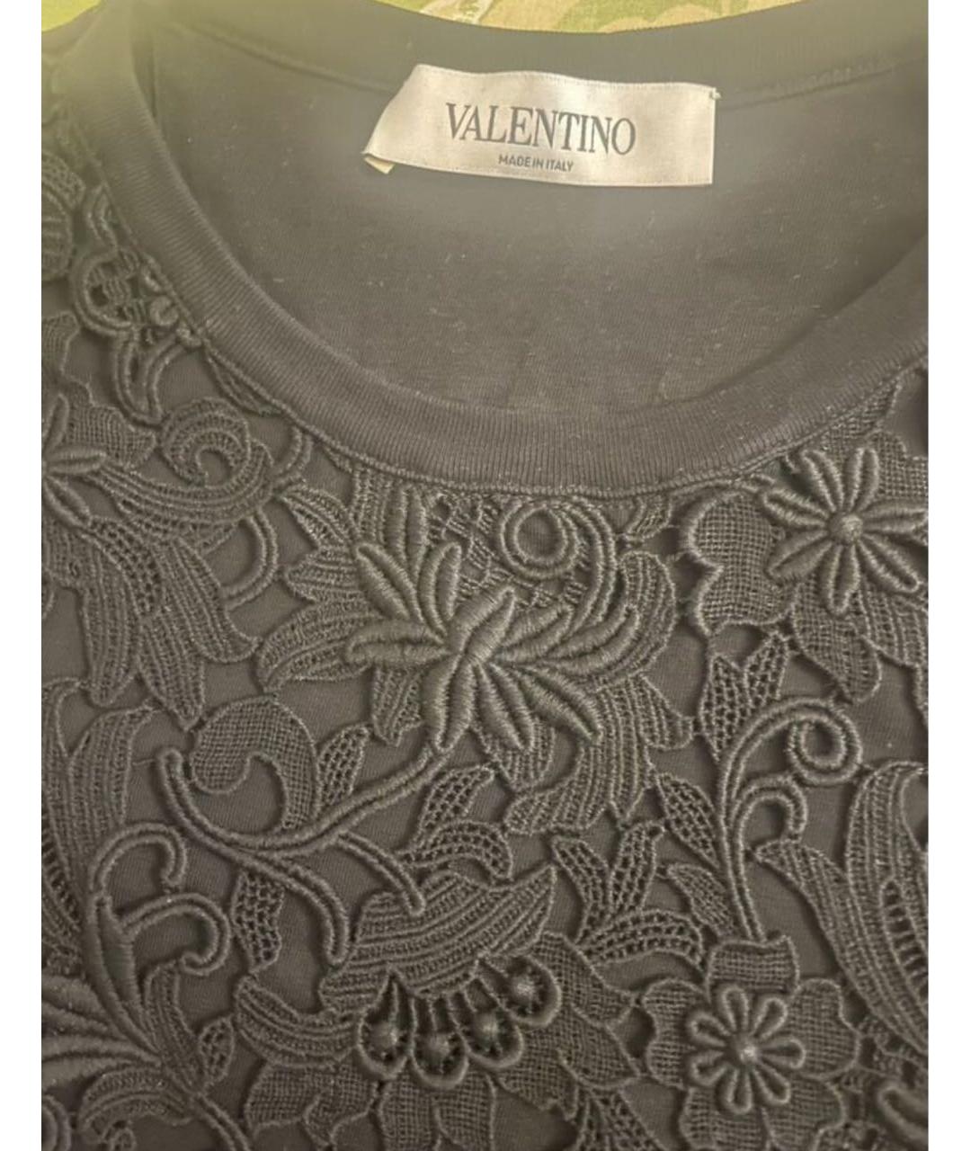 VALENTINO Черная хлопковая футболка, фото 3