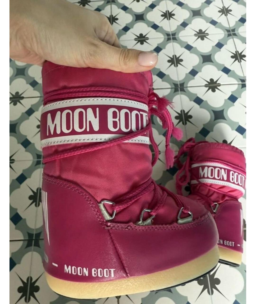 MOON BOOT Розовые сапоги, фото 2