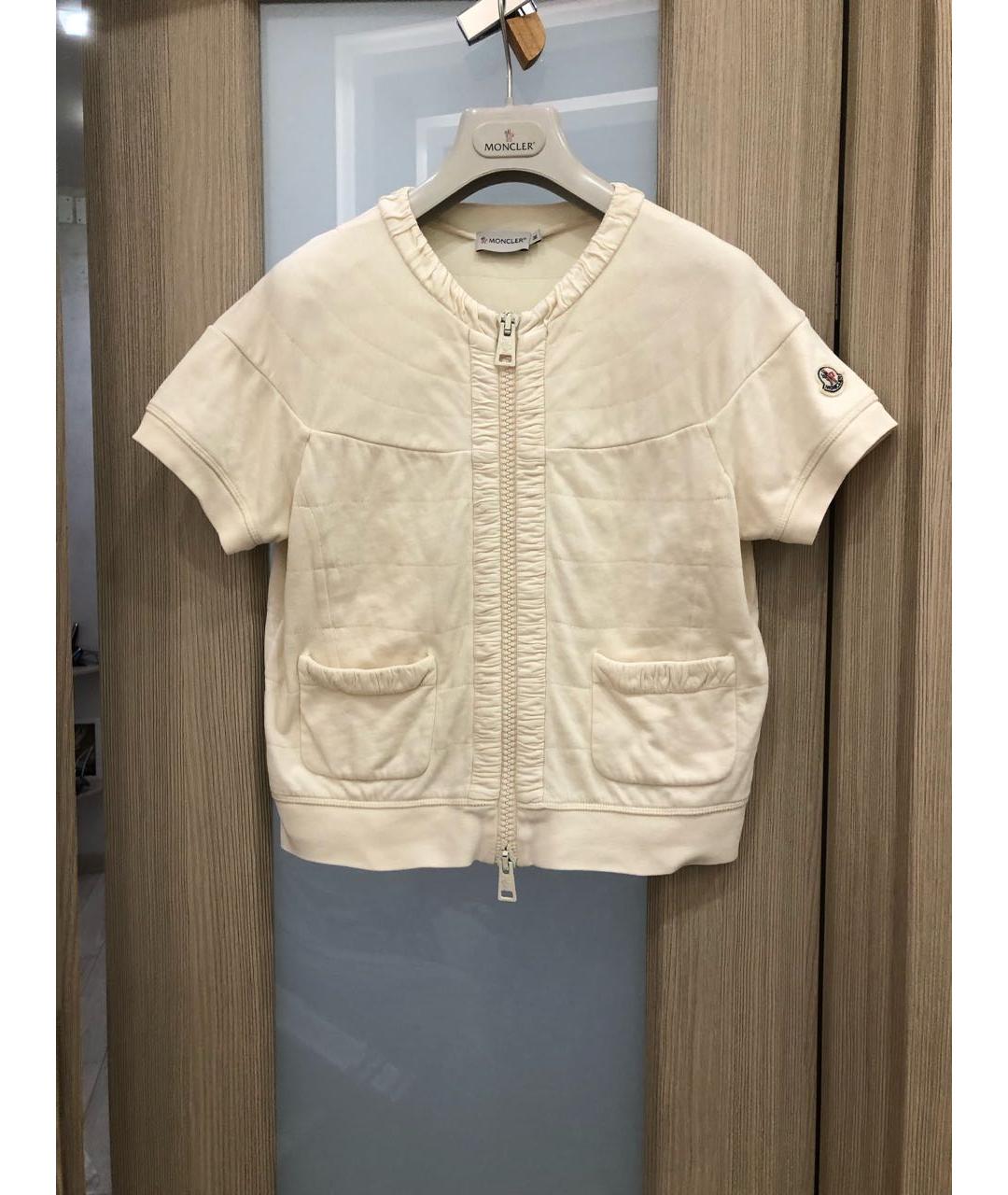 MONCLER Бежевый хлопковый джемпер / свитер, фото 7