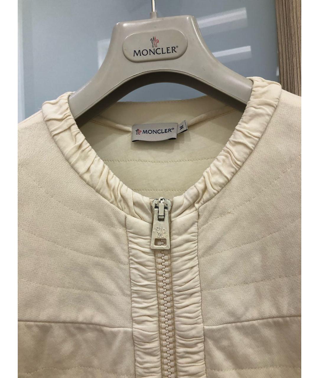 MONCLER Бежевый хлопковый джемпер / свитер, фото 4