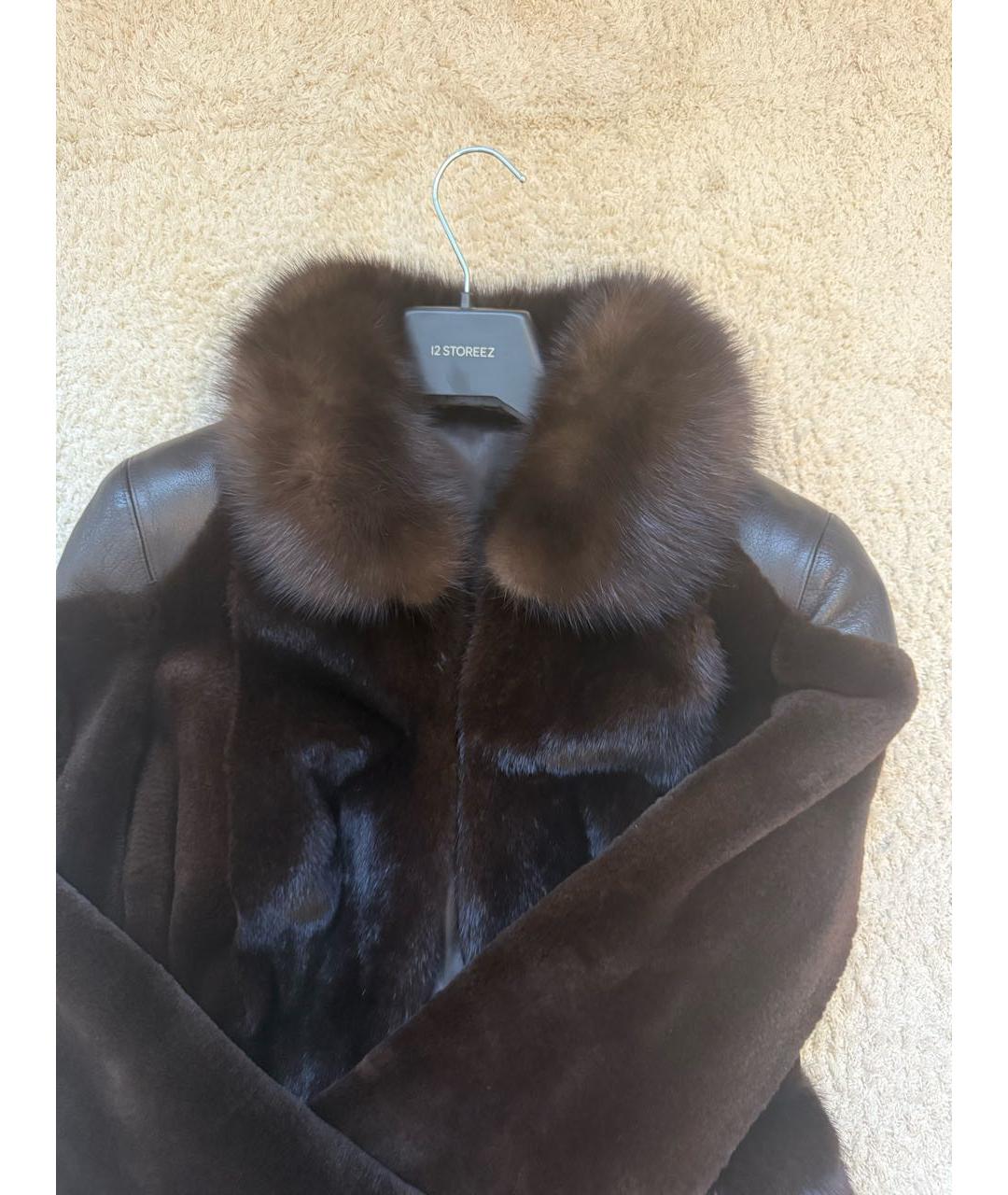 FENDI Коричневая меховая шуба, фото 3