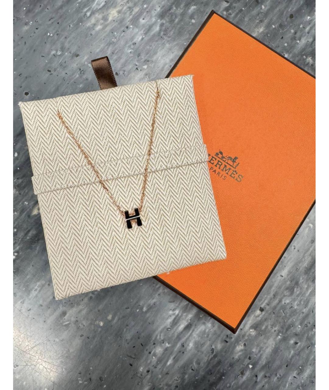 HERMES Черная латунная подвеска, фото 2