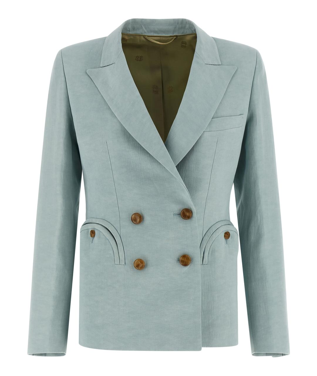 BLAZE MILANO Голубой шелковый жакет/пиджак, фото 1