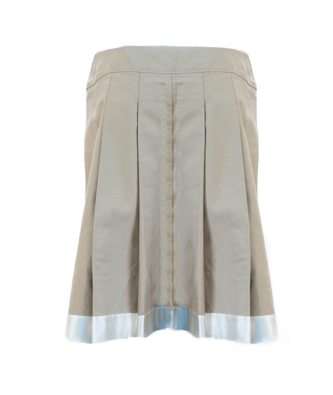 VALENTINO Бежевая хлопковая юбка мини, фото 2