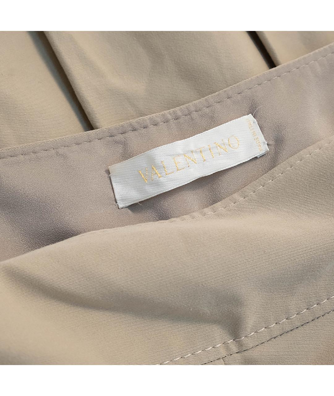 VALENTINO Бежевая хлопковая юбка мини, фото 3