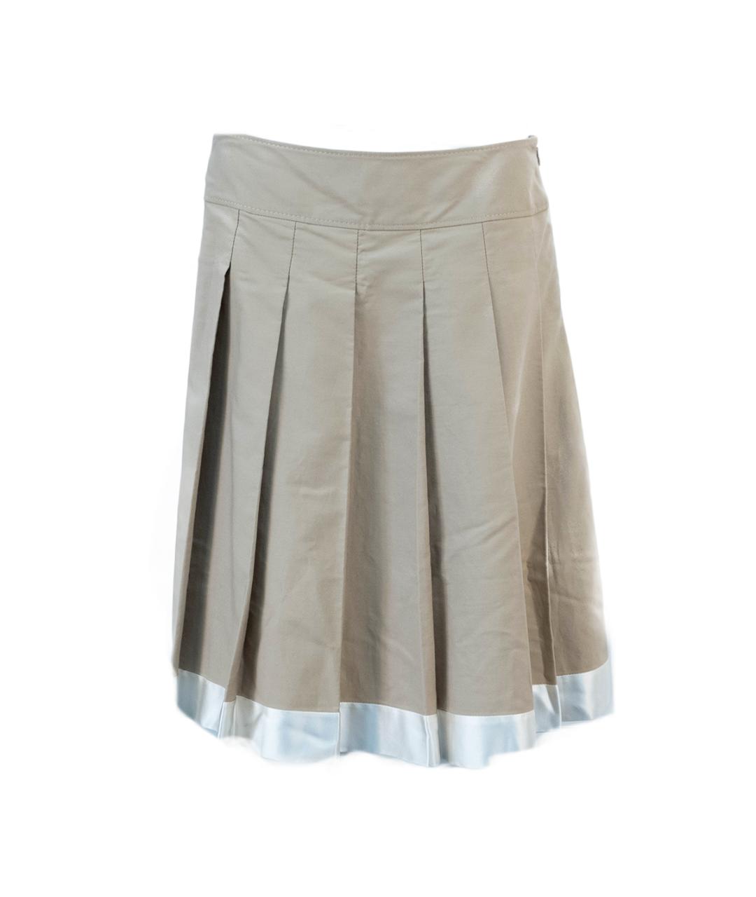 VALENTINO Бежевая хлопковая юбка мини, фото 7