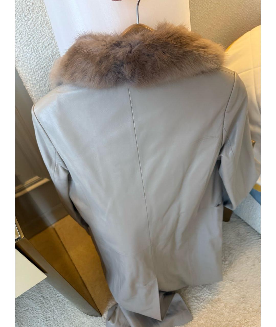 FENDI Бежевая меховая шуба, фото 2