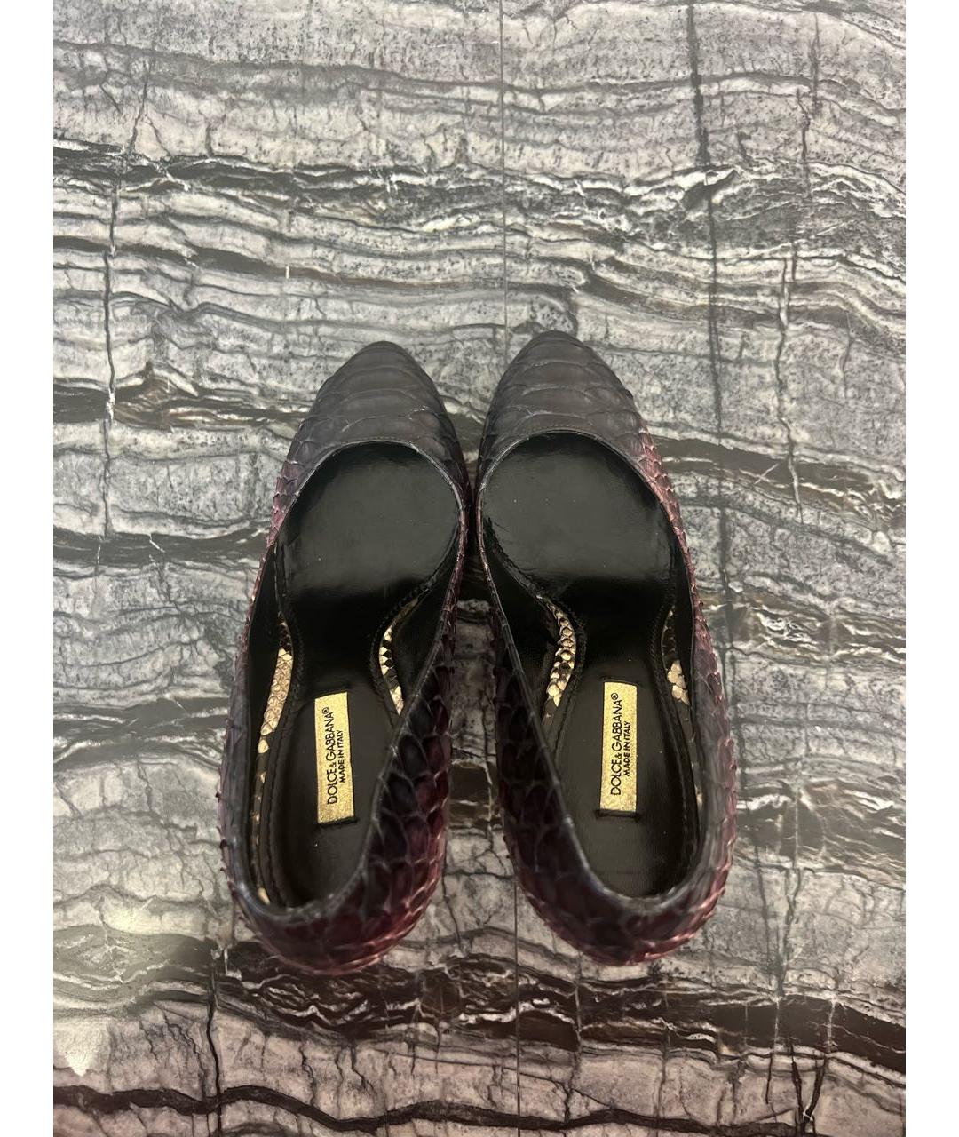 DOLCE&GABBANA Фиолетовые туфли из экзотической кожи, фото 6