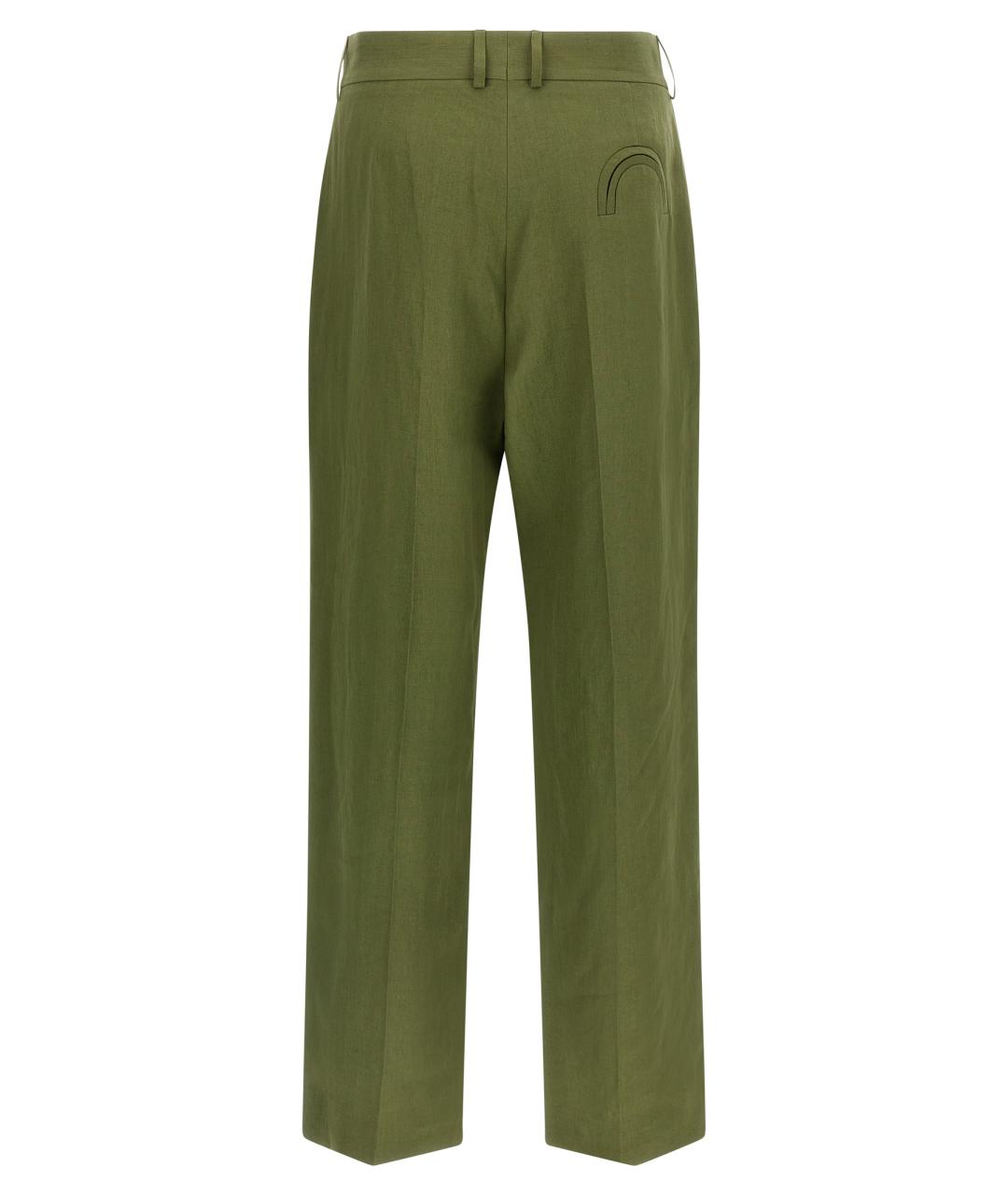 BLAZE MILANO Зеленые льняные прямые брюки, фото 2