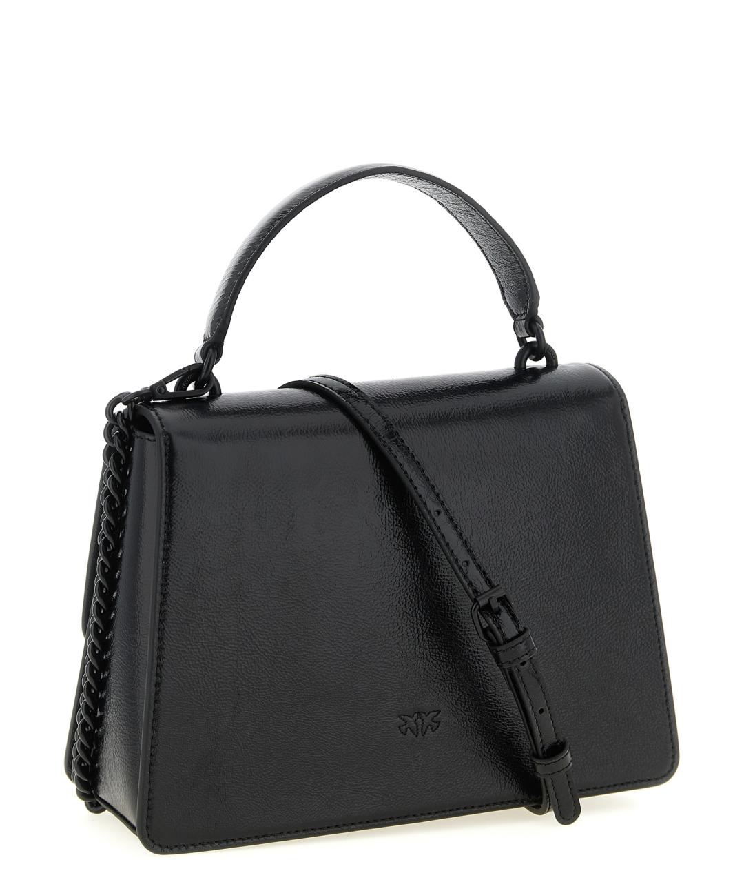 PINKO Черная кожаная сумка через плечо, фото 2