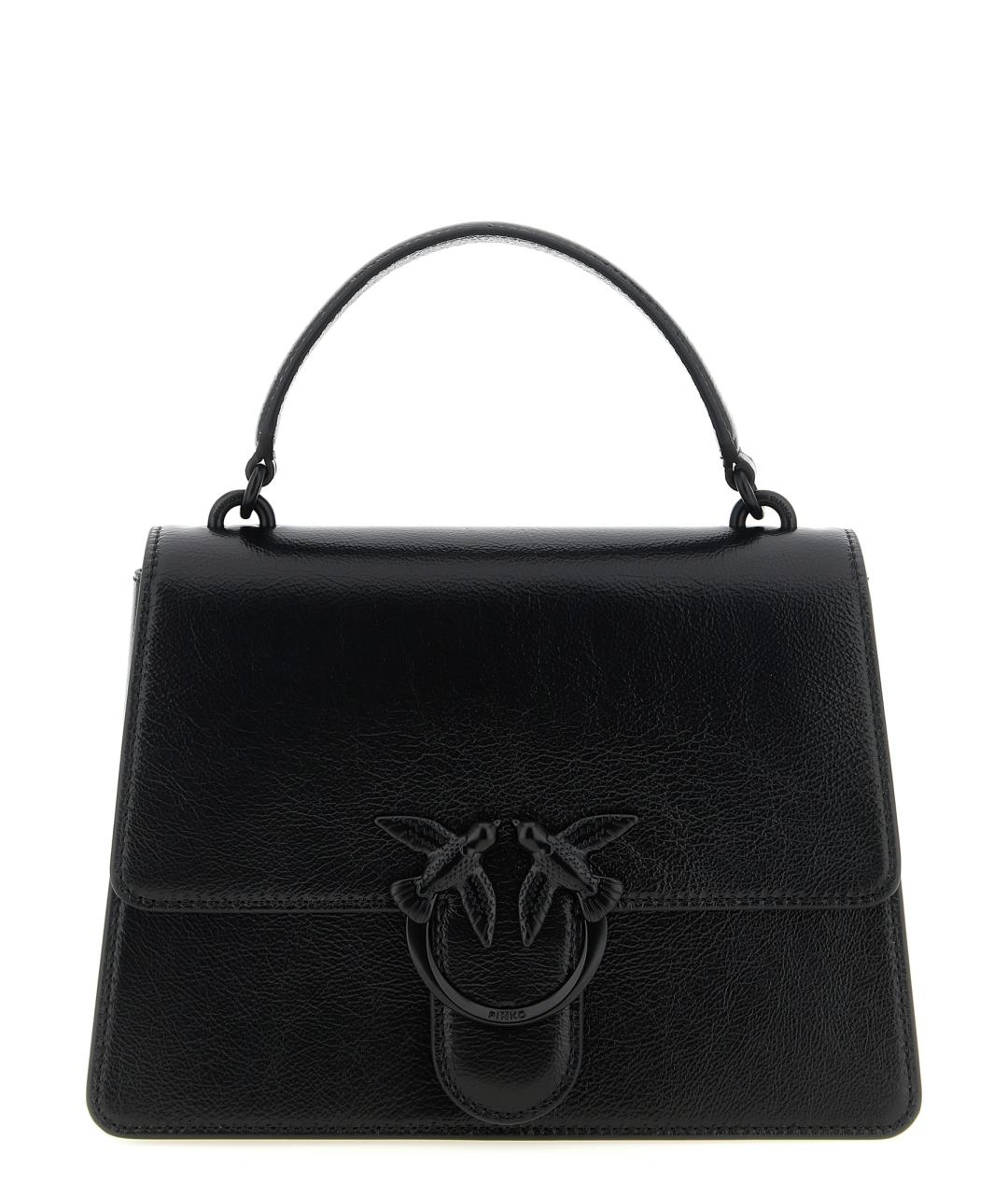PINKO Черная кожаная сумка через плечо, фото 1